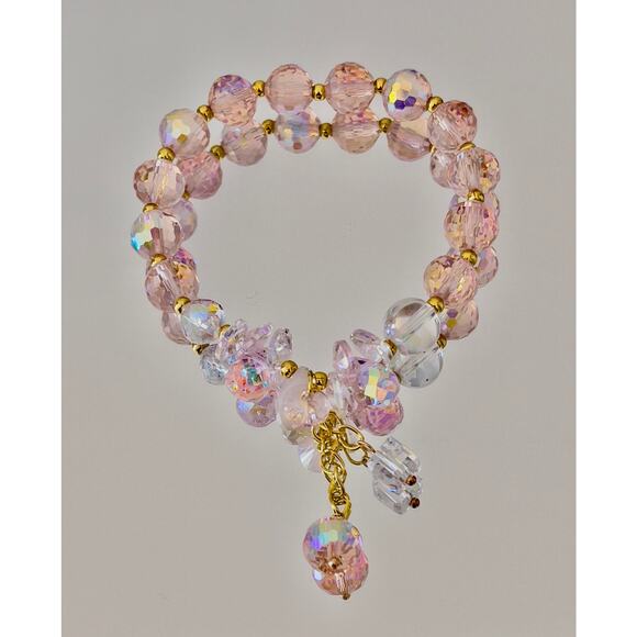 Pink Swarovski Beaded Charm Bracelet - Picture 4 of 12